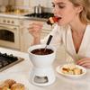 Multifunctionele Keramische Fonduepot Met 4 Vorken Set Smeltpot Kom Geschikt Voor Feesten Dates En Familiebijeenkomsten