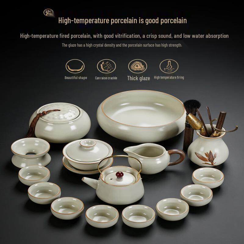 BiaoXing 2026 Ru Kiln Ceramic Kung Fu Tea Set