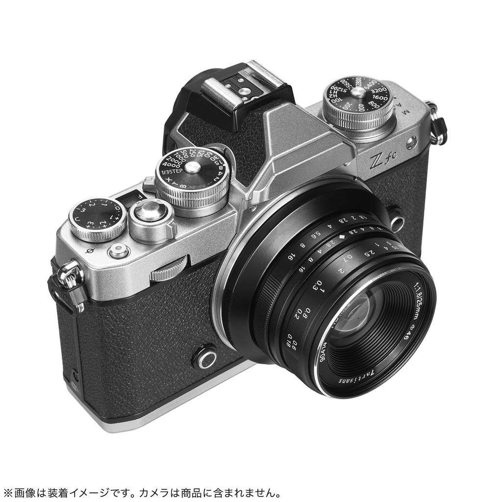 7artisans 25mm Z Mount Single Focus Lens for Nikon Chinese MF Manual Focus Black F1.8 Z, APS-C,