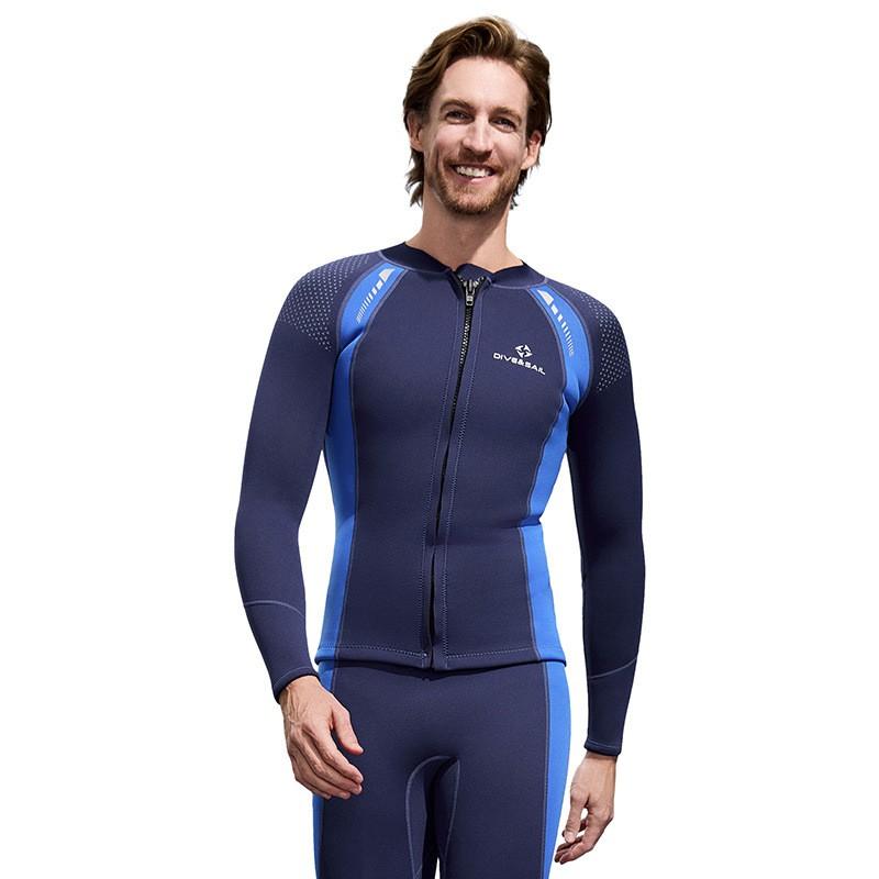 3mm Neoprene Wetsuit Top Long Sleeve Diving Snorkeling Surfing Swimming Warmth Protection Unisex