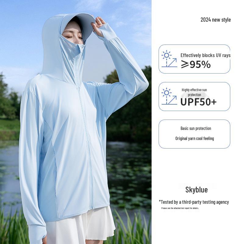 Unisex Ice Silk Sun Protection Jacket: Hooded, UV-Resistant, Ideal for Cycling, Fishing, and Outdoor Sports in Summer