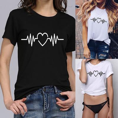 Ramidos Kobiety Dziewczęta Koszulki z nadrukiem w dużych rozmiarach Koszula z krótkim rękawem T Shirt Bluzka Topy