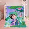 Traditional costume cute girl pattern Flannel printed blanket suitable for all seasons suitable for room office sofa and travel
