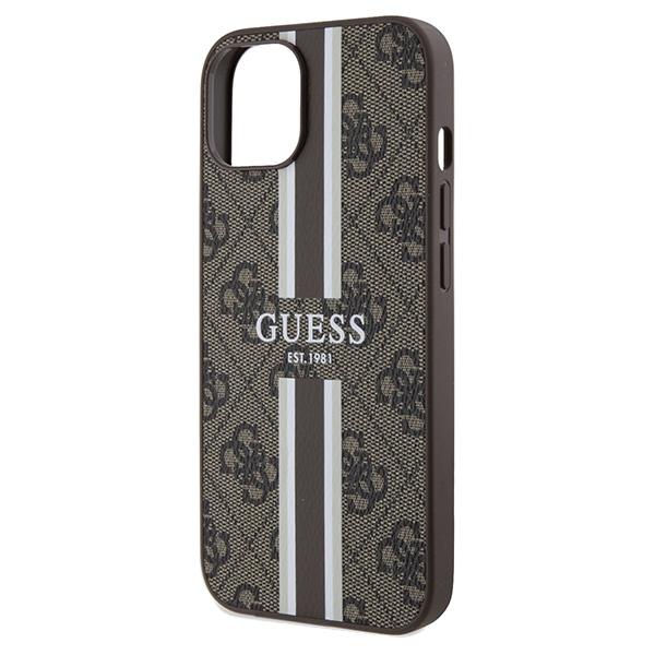 Guess Guhmp15Sp4Rpsw Iphone 15 / 14 / 13 6.1 Brązowy/Brown Hardcase 4G Printed Stripes Magsafe