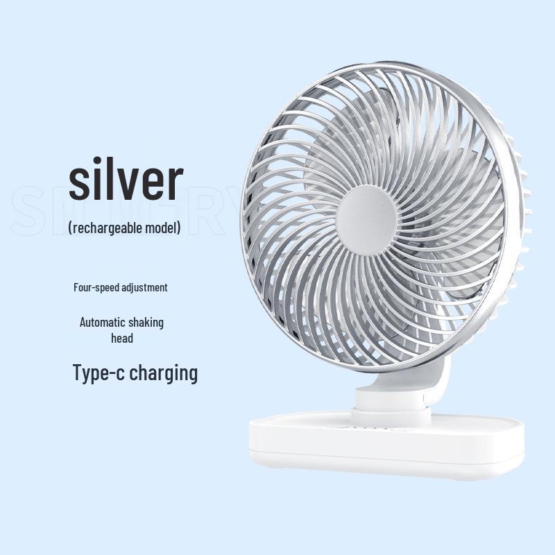 2025 Portable Silent Desktop Fan for Students with Free Rotation and Rechargeable Battery