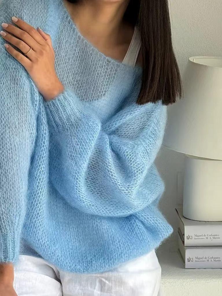 Spring/Autumn Casual Loose Knit Cardigan Sweater for Women oversized,breathable,mesh,women's