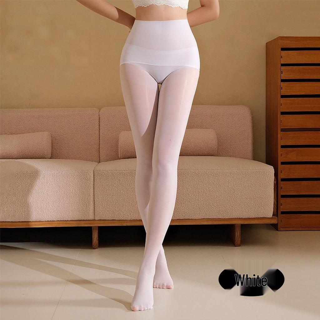 Shengyu High-Waisted 8D Yuanbao Oil-Shine Pantyhose: Ultra-Thin, Smooth, Tummy Control Stockings with Seamless Crotch for Women.