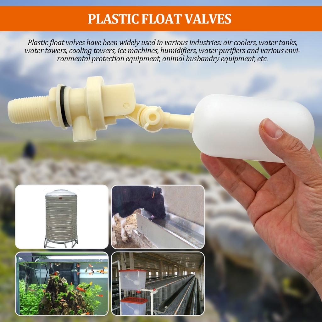 3 Pezzi Valvola a Galleggiante per Serbatoio Acqua 1/2" per Ciotola Acqua Automatica Cavallo Bestiame Capra Pecora Maiale Cane Mangiatoia per Acqua Forniture Agricole