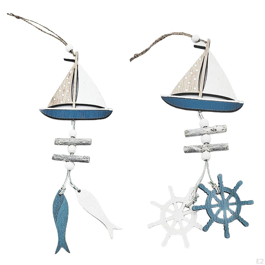 Beach Themed Decor Hangings Miniature Sailboat Door Window Home Bedroom Gift