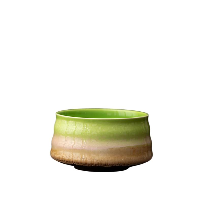 Japanese style tea bowl, new handmade retro thread matcha bowl, ceramic dry brewing bowltea ordering tool accessories