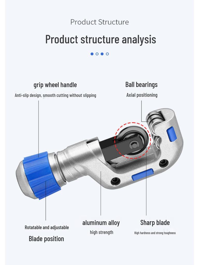 Rotary Copper and Steel Pipe Cutter with Stainless Steel Blade