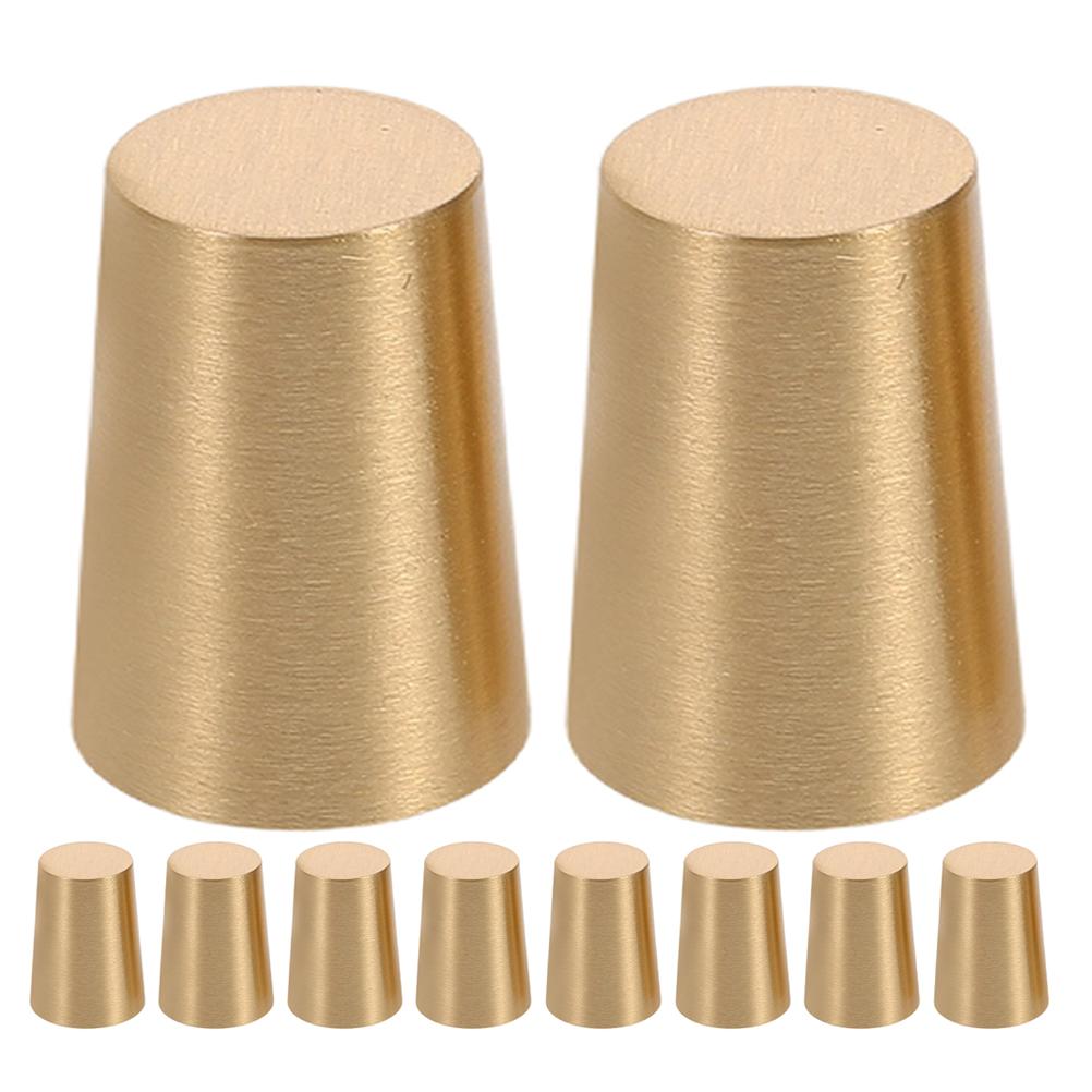 8Pcs Brass Foot Pads for Cutting Board Support - 15Mm Wood Tray Riser Legs Decorative Shelf Feet Display Cabinet Anti Skid Base