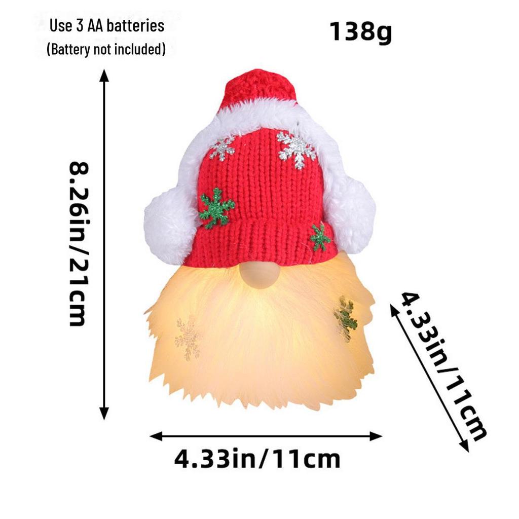 Panenka Rudolph & Ozdoby trpaslíků bez tváře se světýlky a flitry na Vánoce