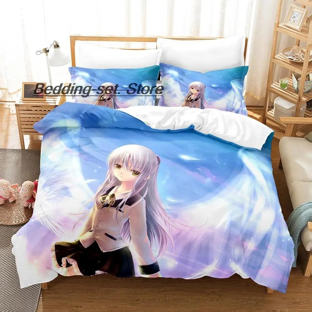Angel Beats Bedding Set Single Twin Full Queen King Size Bed Set Aldult Kid Bedroom Duvetcover Sets Anime Bed Sheet Set