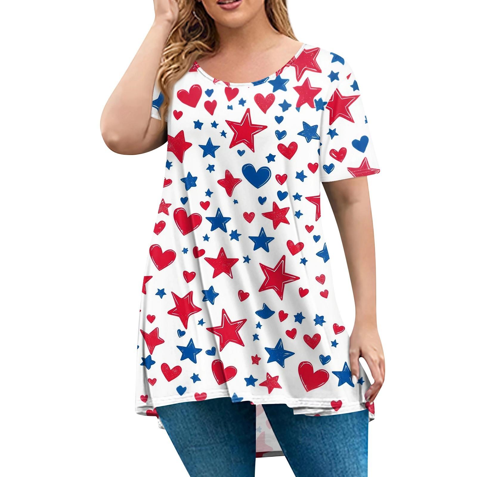 

Жіночий модний вільний пуловер великого розміру з круглим вирізом і короткими рукавами XXXXXL