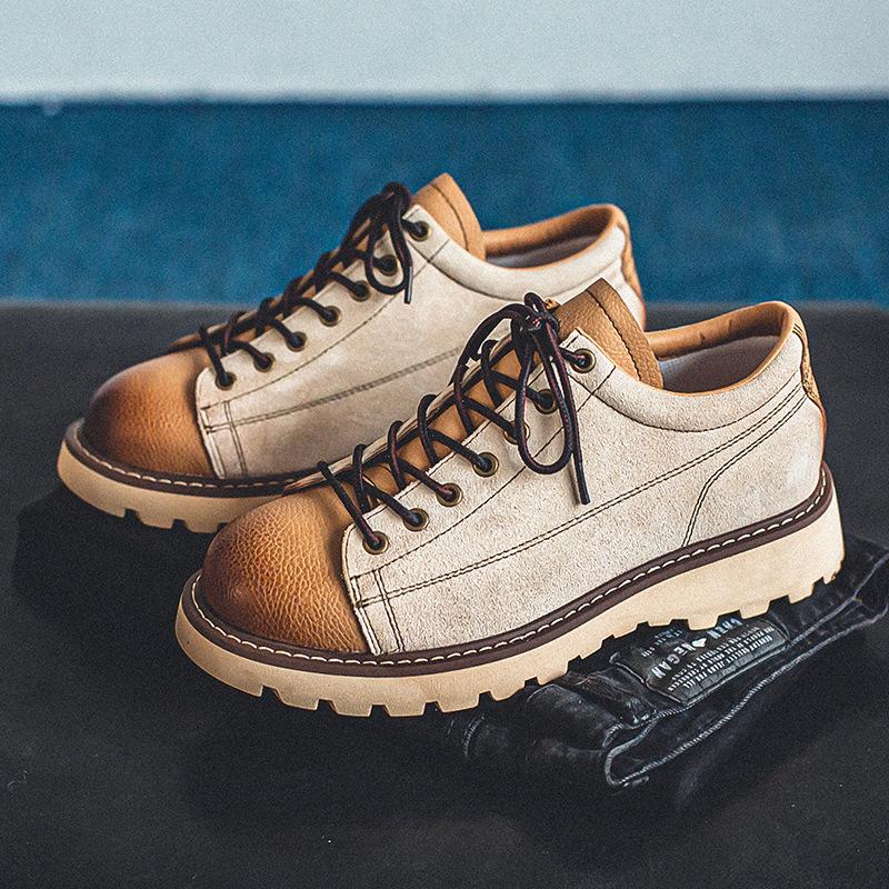 

3009 men s shoes spring new cowhide platform casual shoes fashion British classic retro leather shoes Leather shoe size -44