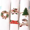 Cross-border Christmas Series Napkin Ring Drop Oil Diamond Christmas Bell Deer Christmas Tree Cane Napkin Buckle Napkin Ring