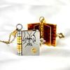 Openable Book Necklace Stainless Steel Gold Color Message Mini Book Pendant Necklace with Pages of Engraved Information