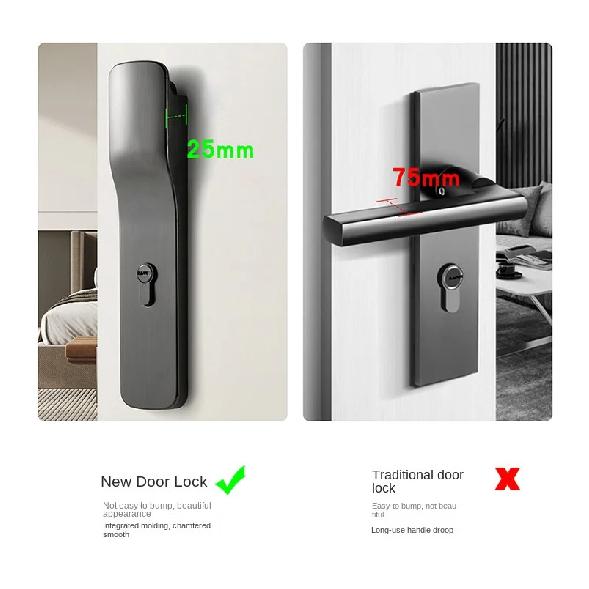 2023New Invisible DoorLocks Silent Bedroom Solid Wood Door Locks Minimalist Household Universal Children's Pet Safety Door Locks