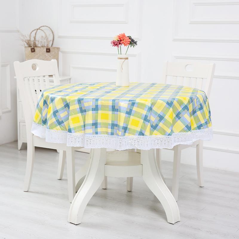 Thickened Round Table Cloth, Environmentally Friendly Velvet Plastic Large Round Dining Table Cloth, Round Table Cloth Pvc Tablecloth Waterproof
