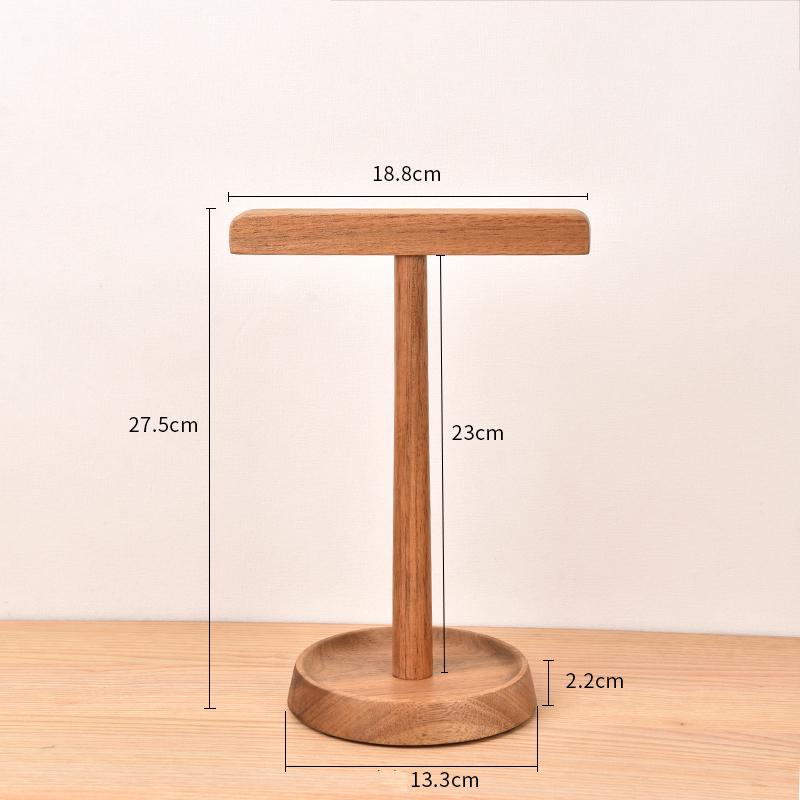 

Solid Wood Dual Headphones Holder Black Walnut/Acacia Wood head-Mounted Headset Stand Hanger Desktop Bracket with Storage Base
