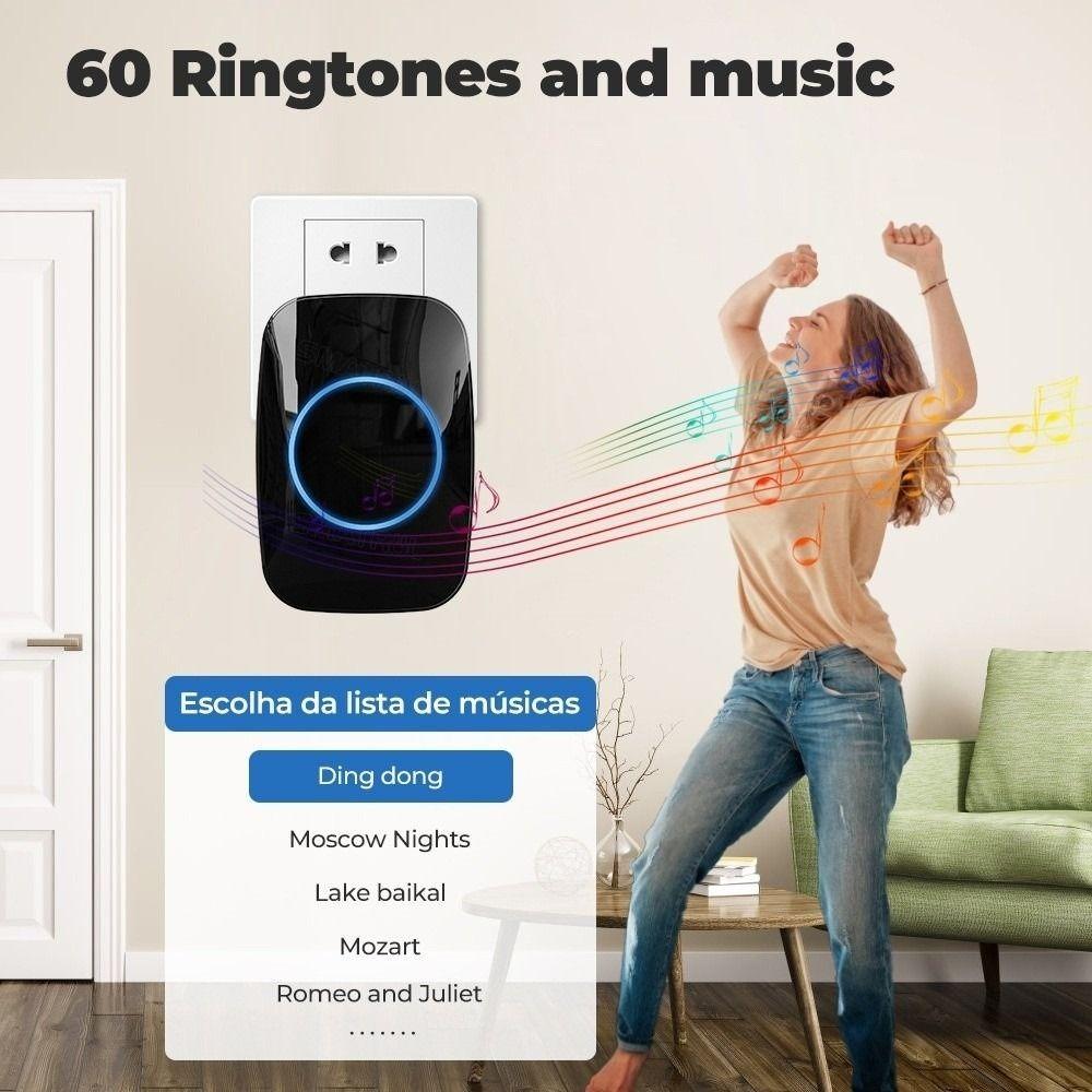 150M Range Smart Doorbell 60 Ringtones Door Bell Chime Intelligent Wireless Doorbell  Apartment