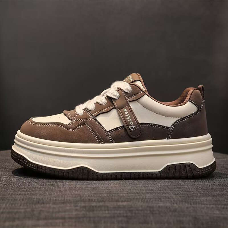 

Melad обувь на толстой подошве женская 2025 новая весна и осень дышащая универсальная обувь женская обувь увеличивающая рост повседневная спортивная обувь 40 коричневый