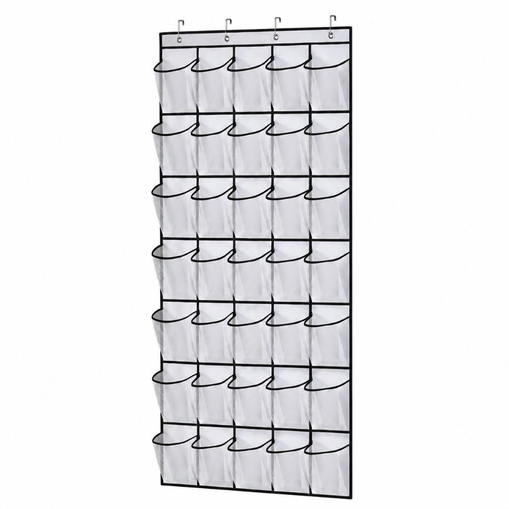 Breathable Over The Door Shoe Organizer Mesh Pockets Hanging Shoe Rack  Door Behind