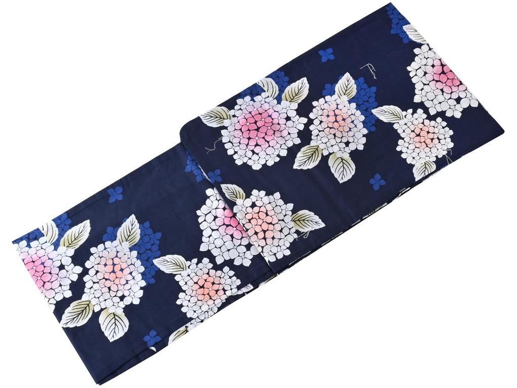 [SAKIKU-EN] A ready-made yukata and easy-to-wear obi set (navy blue) - Choose your favorite color (pattern is random). A perfect gift