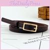 Leather Minimalist Pu Waist Belt For Women With Rectangular Design Buckle