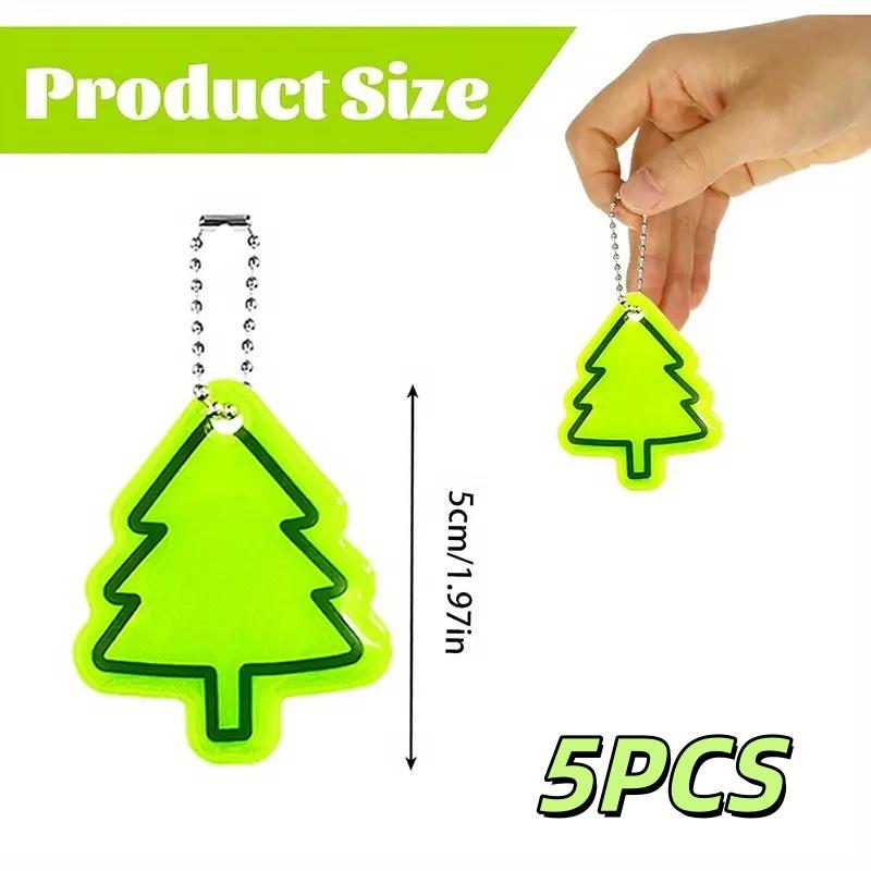 

5/10Pcs Snowflakes Christmas Trees Safety Reflective Pendant Colorful Night Double-Sided Backpack Reflective Keyring Buckle