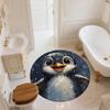 Snowing Penguin,Round Area Rug,Carpet Rug for Living Room Bedroom Sofa Playroom Decor,Non-slip Floor Mat