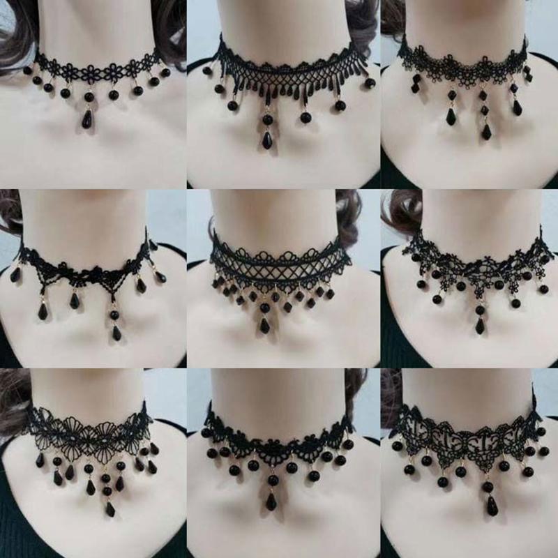 Gothic Punk Lace Choker Necklace For Women Fashion Retro Clavicle Chain Halloween Collar Choker Steampunk Jewelry Gift for Girl