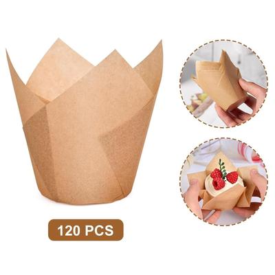 120 Stück Cupcake-Förmchen, Muffin-Fettabweisende Papierförmchen Backförmchen, Backförmchen-Box, Geeignet für Backförmchen Lebensmittelechtes Pergamentpapier Muffin-Förmchen