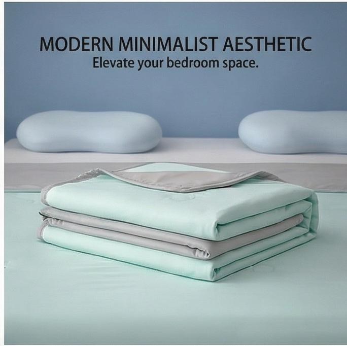 New Washable Ice Silk Summer Quilt Cooling Air Conditioner Blanket for Single & Double Beds