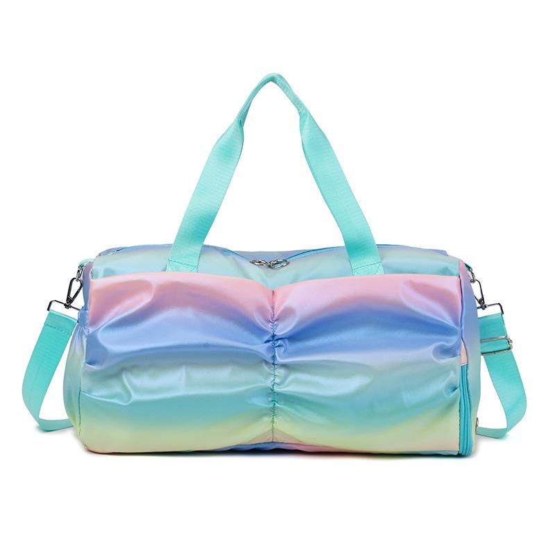 Sports Yoga Gym Bag Women Dry Wet Separate Large Capacity Short Travel Bag Gradient Handbag Crossbody
