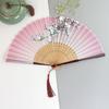 Foldable Bamboos Fan With Flowing Tassels Imitation Silk Handheld Fan For Cooling And Decorative Purposes Holiday Gift