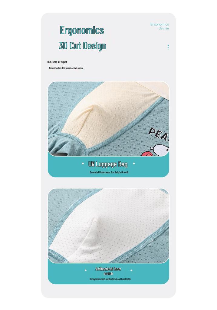 Snoopy Zomer IJszijde Antibacteriële Boxer Briefs voor Jongens, A-Klasse Kinderondergoed