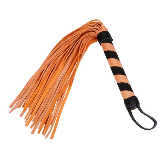 Faux Leather Flogger Whip Handmade Whip with Wooden Handle Adult Roleplay Whip Cosplay