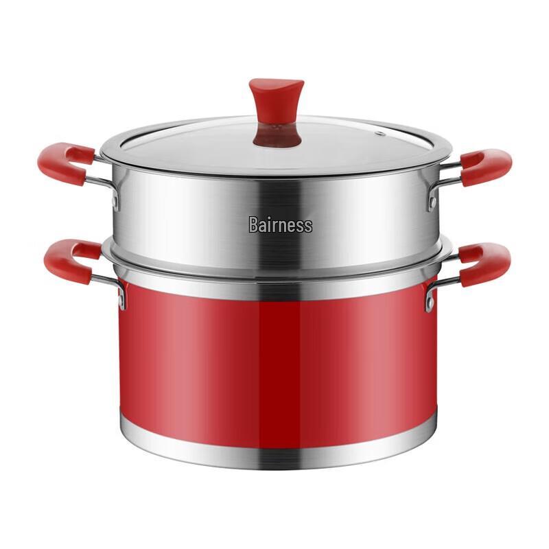 Bernice Brade 28cm Double-Layer 201 Stainless Steel Steamer Pot