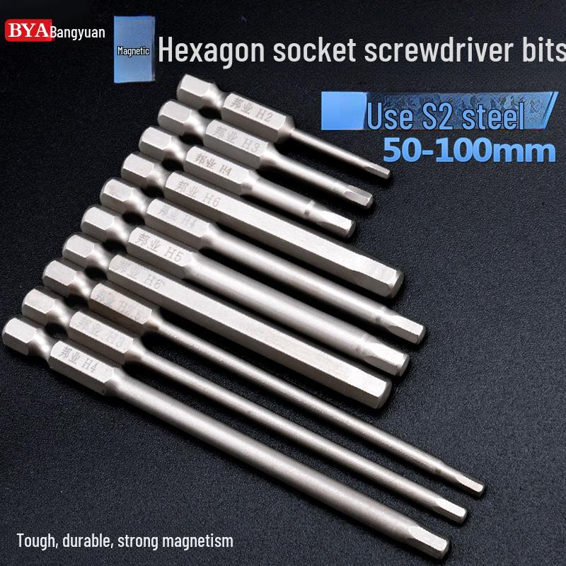 Bangye S2 Stahl Magnetischer Sechskant-Druckluftschraubendreher-Bohrer-Set 1,5–6 mm
