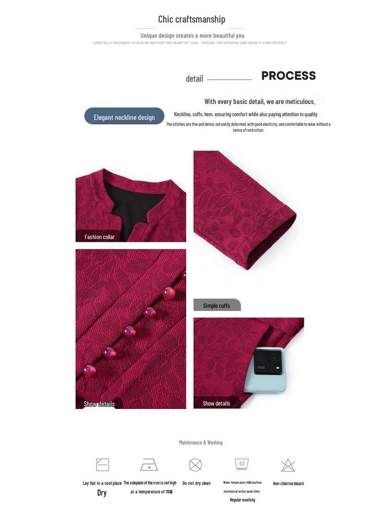 Mámino středně dlouhé plus size šaty s fleecovou podšívkou na jaro a podzim - Zeštíhlující střih pro dámy středního věku a starší