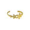 Personalized Stainless Steel Open Cuff Bracelet - Simple, Fashionable, and Elegant with Golden Texture.