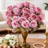 Artificial Flowers Silk Rose Bouquet Valentine's Garden Home Room Table Wedding Bridal Bouquet Arch Decora Diy Gift Accessories
