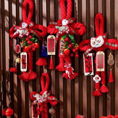 Handcrafted New Year Decoration Tassel DIY Swastika Knot Pendant Lucky Charm Hanging Design Spring Festival Decorations