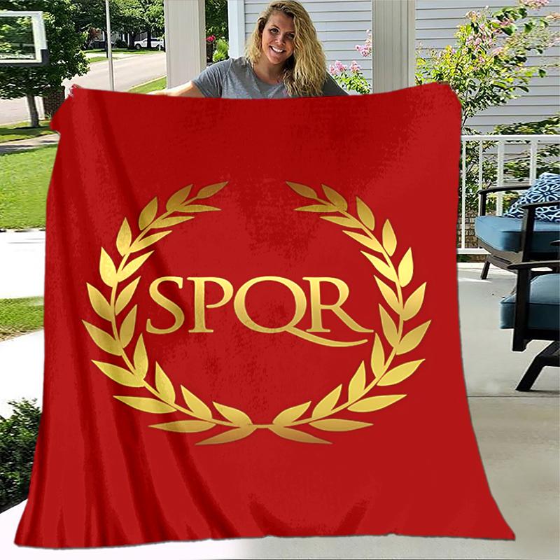 1pc Blanket SPQR Roman Eagle1 Print Design, Lightweight Blanket for Sofa, Bed- Soft &Warm, Gift for All Seasons like Christmas, Halloween