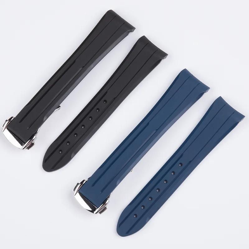 20mm Soft FKM Fluororubber Rubber Watch Band Watchband for Omega Strap Speedmaster Professional Accessories X Swatch MoonSwatch