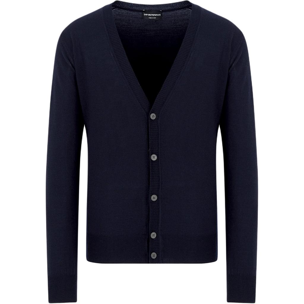 Emporio Armani Plain-knit Virgin-wool V-neck Cardigan 8N1E21-1M67Z-0922