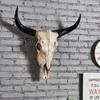Vintage Bull Head Wall Mount Resin Antler Plaque Farmhouse Lodge Cabin Decor Rustic Home Office Mantel Art Unique Halloween Gift