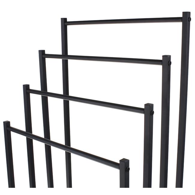 Towel Rack Bathroom Hanger Metal Standing Industrial Black 4 Tiers